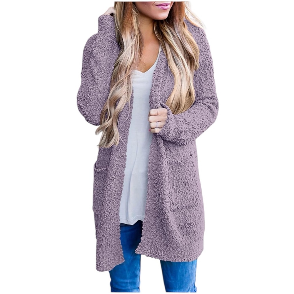 MEROKEETY Women's Long Sleeve Soft Chunky Knit Lavender | medium